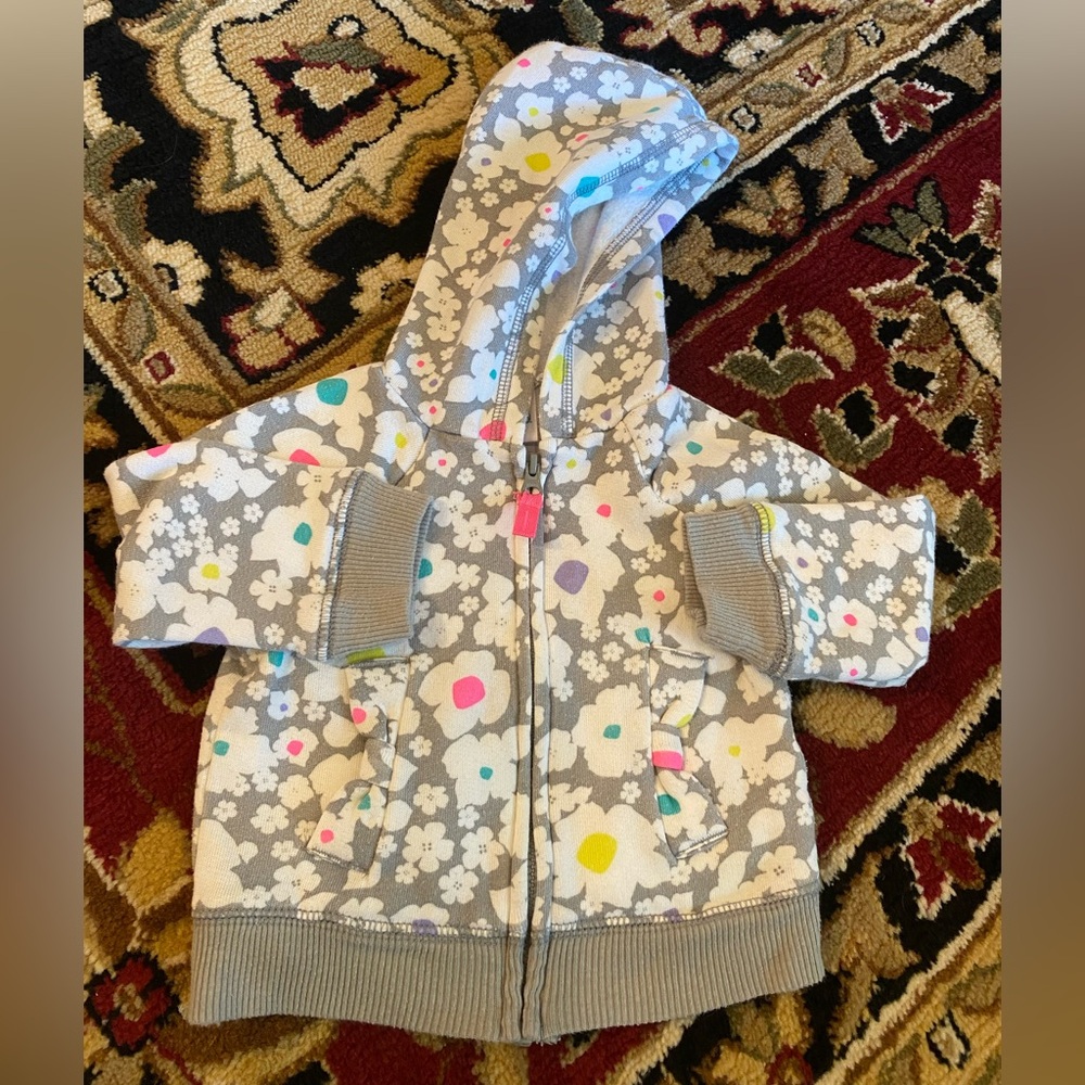 Circo Baby 12m Floral Kids Hoodie - Gray Multicolor